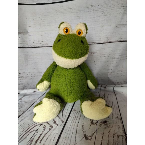 Animal Adventure Green And White Cream Frog 14 Inch Plush Stuffed Animal - Picture 1 of 6